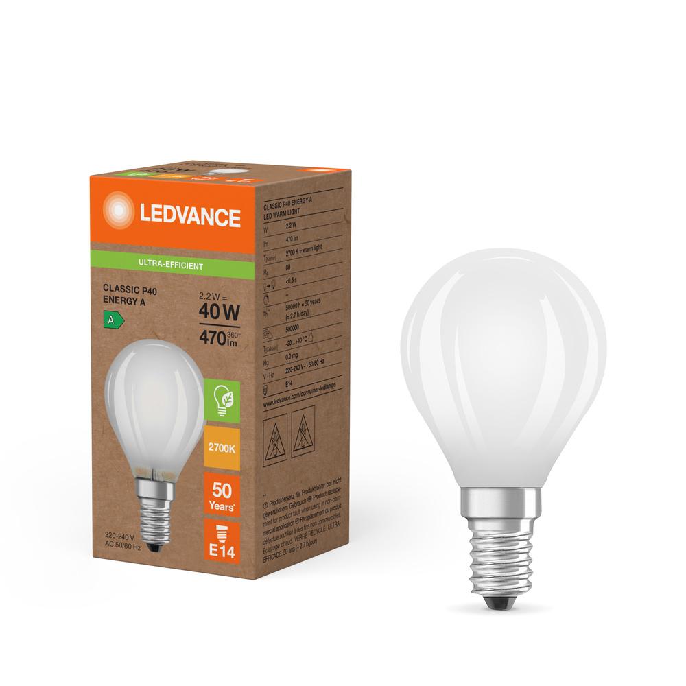 LED žiarovka Ball E14 P45 2,2W = 40W 470lm 2700K Warm 330° Ledvance