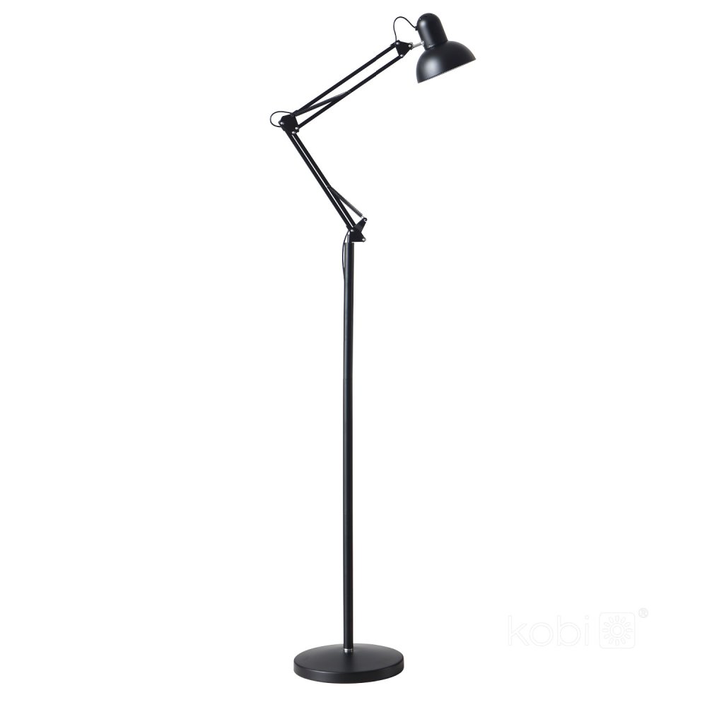 E-shop Stojaca nastaviteľná lampa podlahová E27 čierna Auriq Kobi