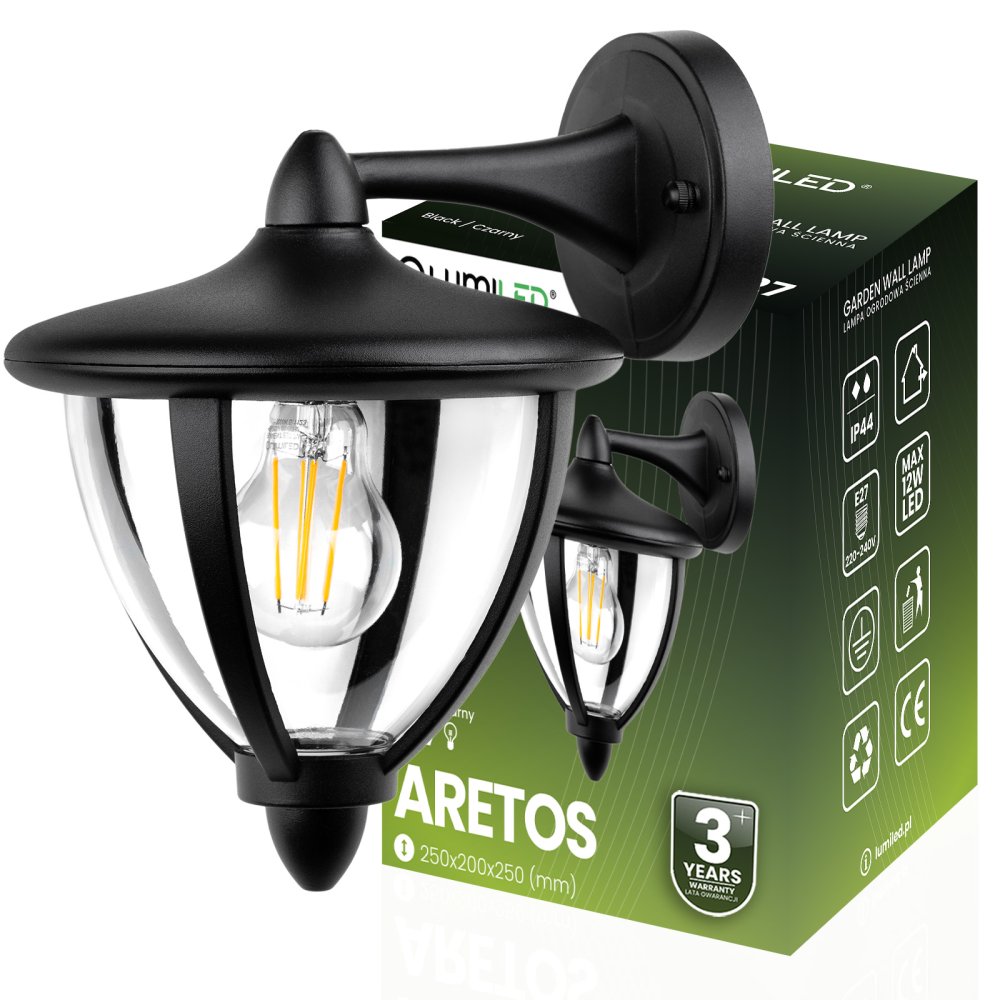 E-shop Záhradná lampa E27 LED Lantern ARETOS LUMILED
