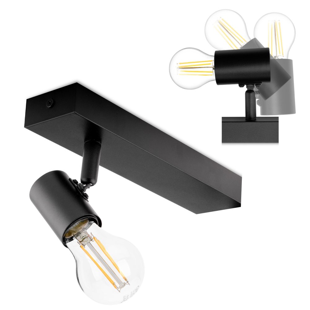 E-shop Bodové svietidlo E27 GLASA Black Lumiled LED Wall Spot Reflector