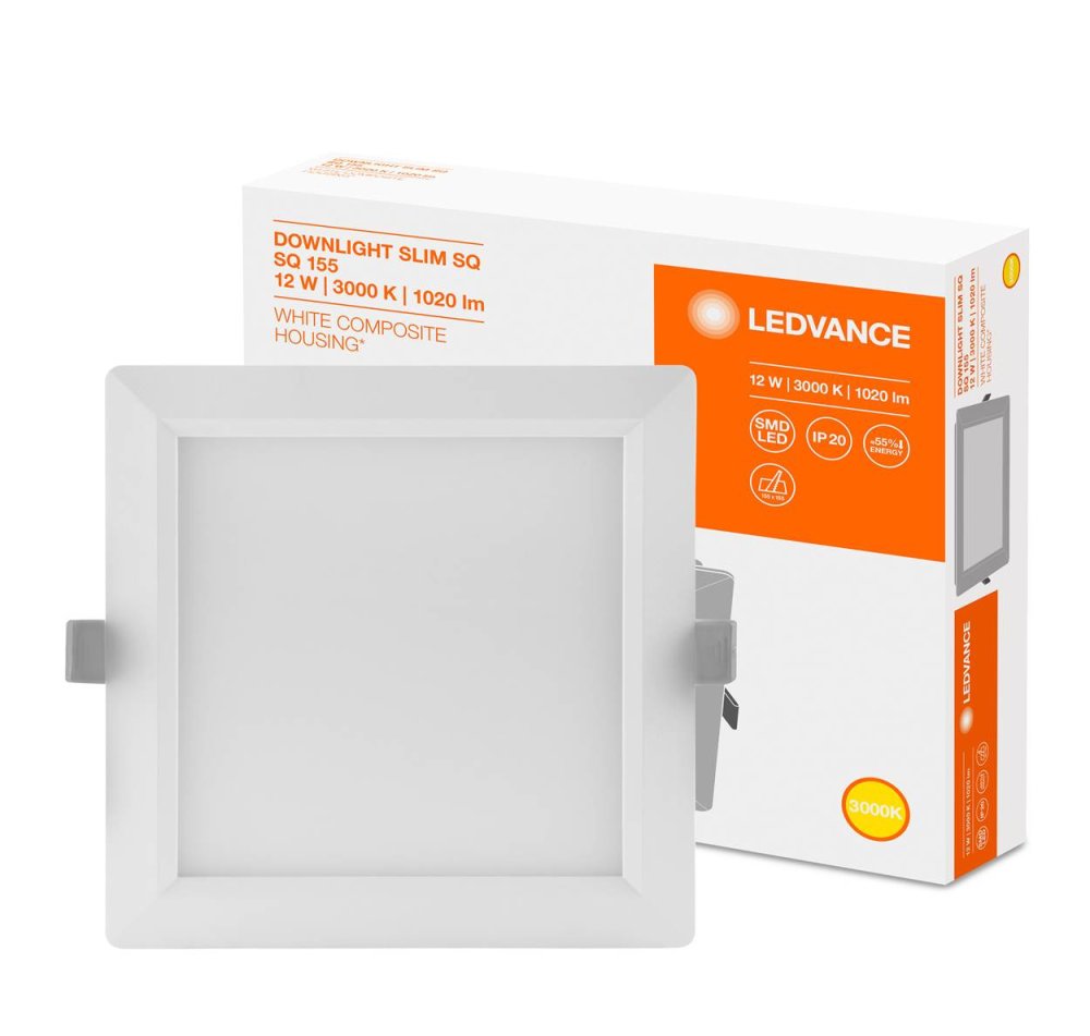 LED panel na zapustenie 12W 3000K DOWNLIGHT Slim SQ155 LEDVANCE square