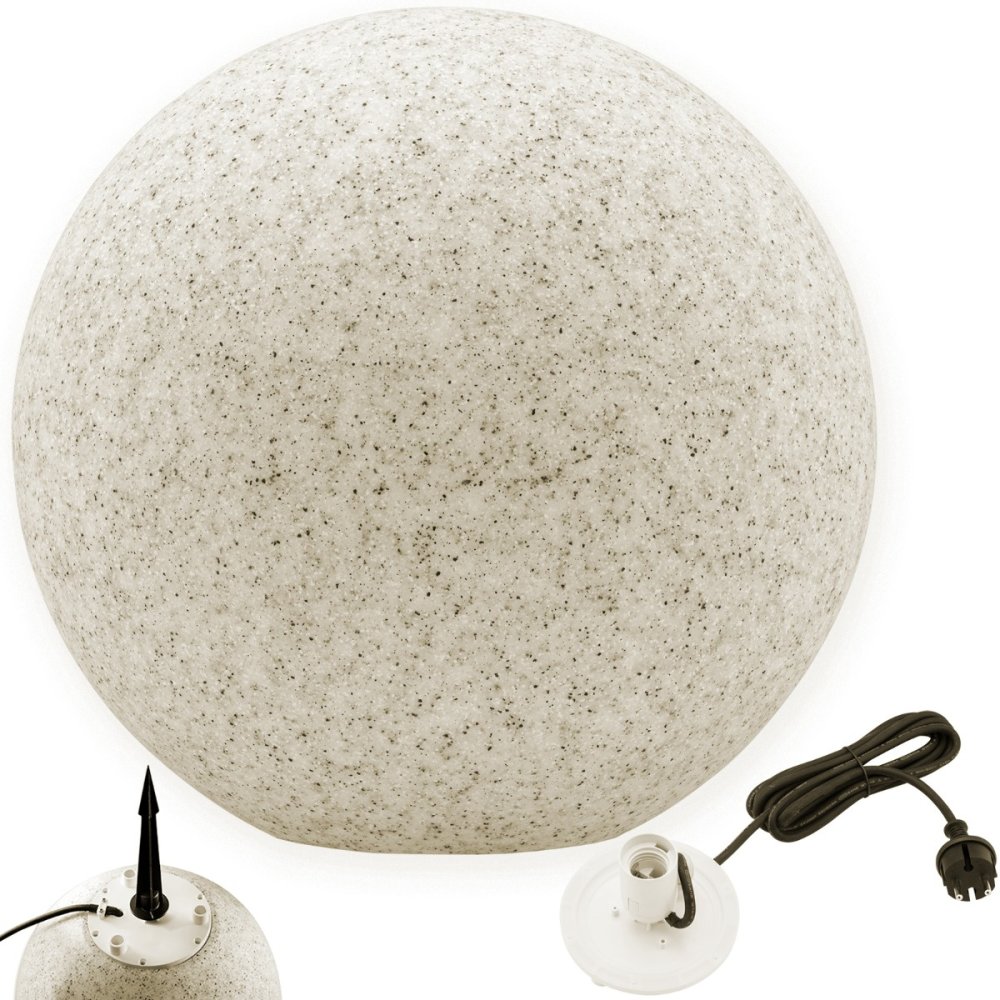 Vonkajšia záhradná lampa 230V E27 KULA 35cm Stone