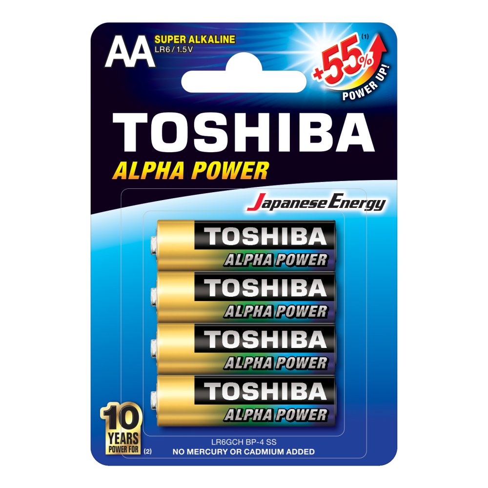TOSHIBA ALPHA POWER LR6 AA 1,5V Alkalické batérie Blister 4ks
