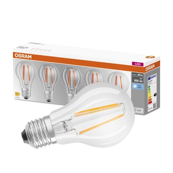 5x LED žiarovka A60 E27 6,5W = 60W 806lm 4000K Neutral 300° BASE Osram