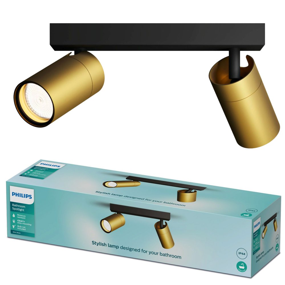Reflektorové stropné svietidlo 2x GU10 IP44 medeno-čierne Kosipo Philips