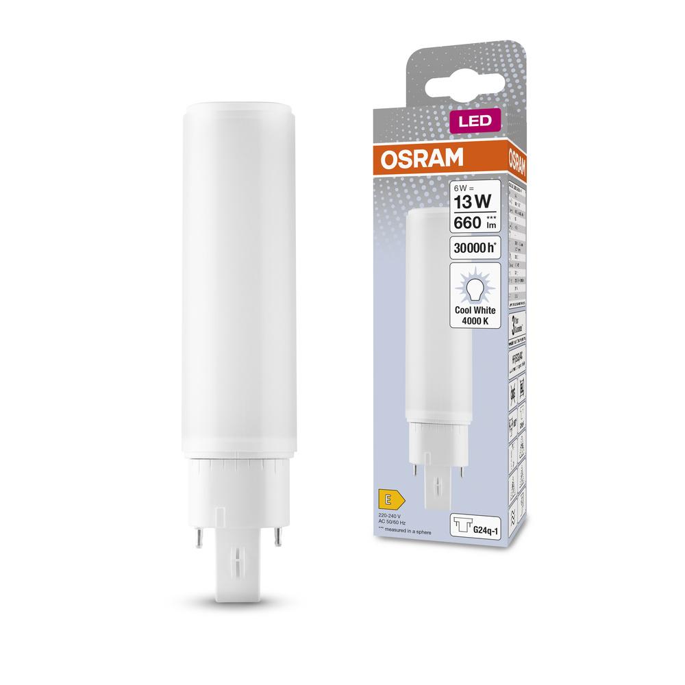 LED žiarivka G24q-1 6W = 13W 660lm 4000K Neutrálne 120° DULUX LED D/E HF & AC Osram