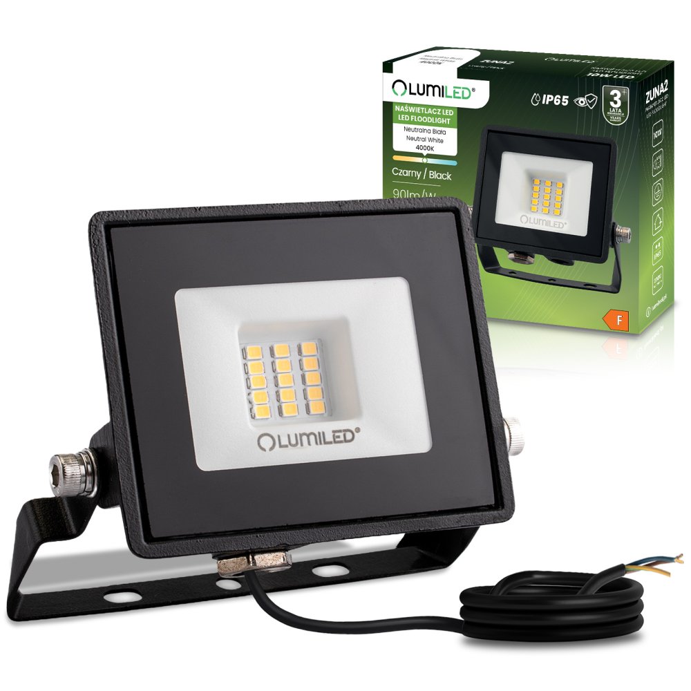 E-shop LED reflektor ZUNA2 10W 900lm 4000K IP65 Black LUMILED
