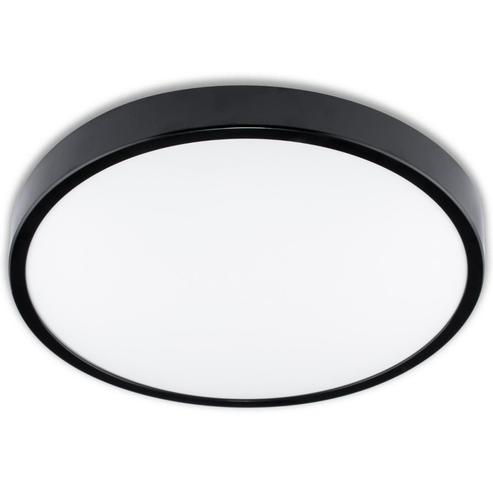 LED stropné svietidlo na povrchovú montáž do kúpeľne 24W 4000K IP44 so senzorom pohybu ZOE LX Black 35cm