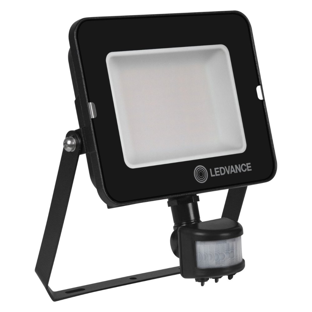 LED reflektor 50W 4500lm teplý IP65 čierny so senzorom pohybu a súmraku LEDVANCE COMPACT V