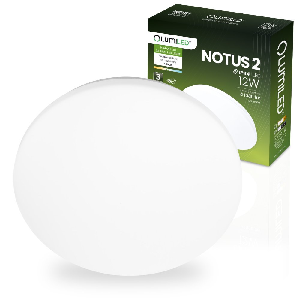 E-shop LED plafón stropná prisadená lampa NOTUS 2 12W okrúhly 25 cm IP44 LUMILED