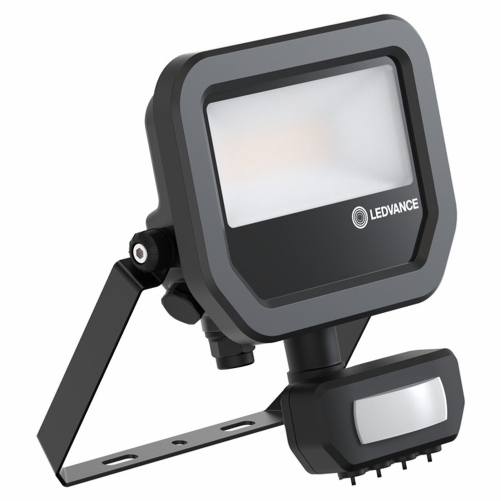 E-shop LED reflektor Vonkajší reflektor 10W 1100lm 3000K IP65 čierny so senzorom pohybu a súmraku Reflektor Ledvance