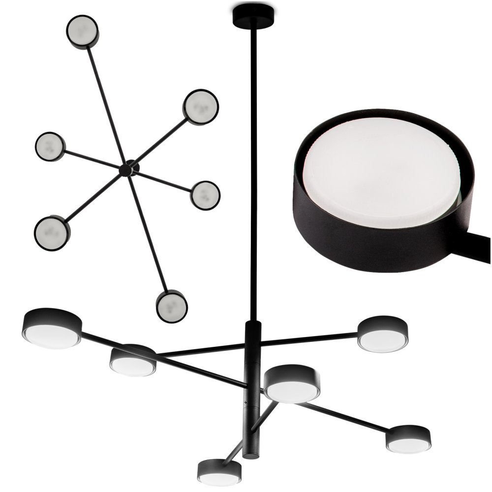 E-shop LED závesné stropné svietidlo 6x GX53 Wall Black OVILO LUMILED