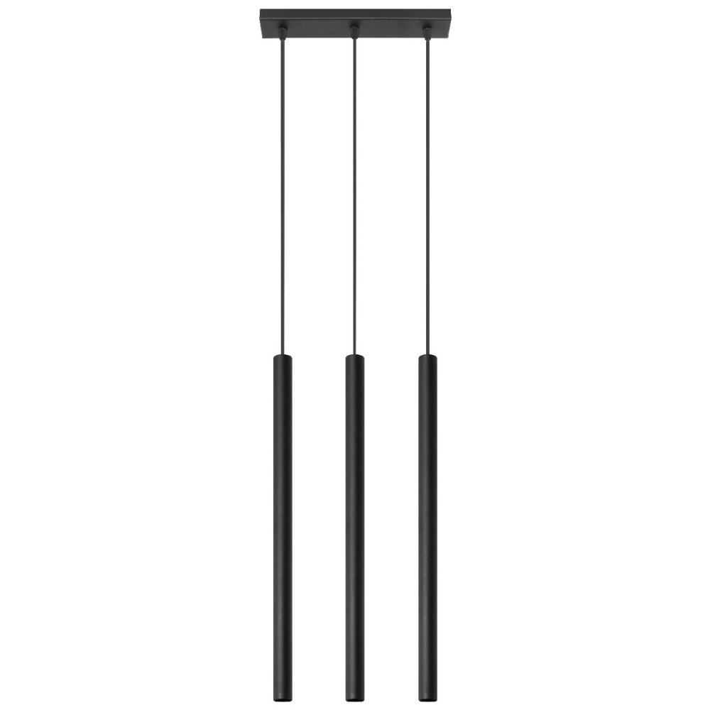 PASTELO 3 3xG9 Závesné stropné svietidlo Minimalistické čierne SOLLUX
