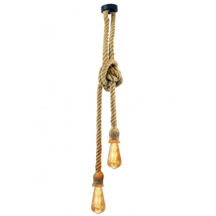 Stropné závesné svietidlo ROPE 2xE27 - lano - LOFT Vintage - GOLDLUX (Polux)