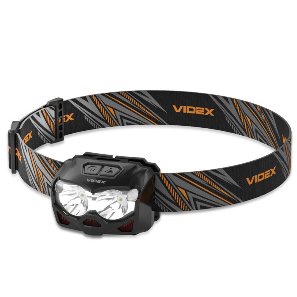E-shop Čelová akumulátorová LED baterka 10W 500lm so senzorom pohybu 6 režimov USB-C vodotesná IP65 Videx