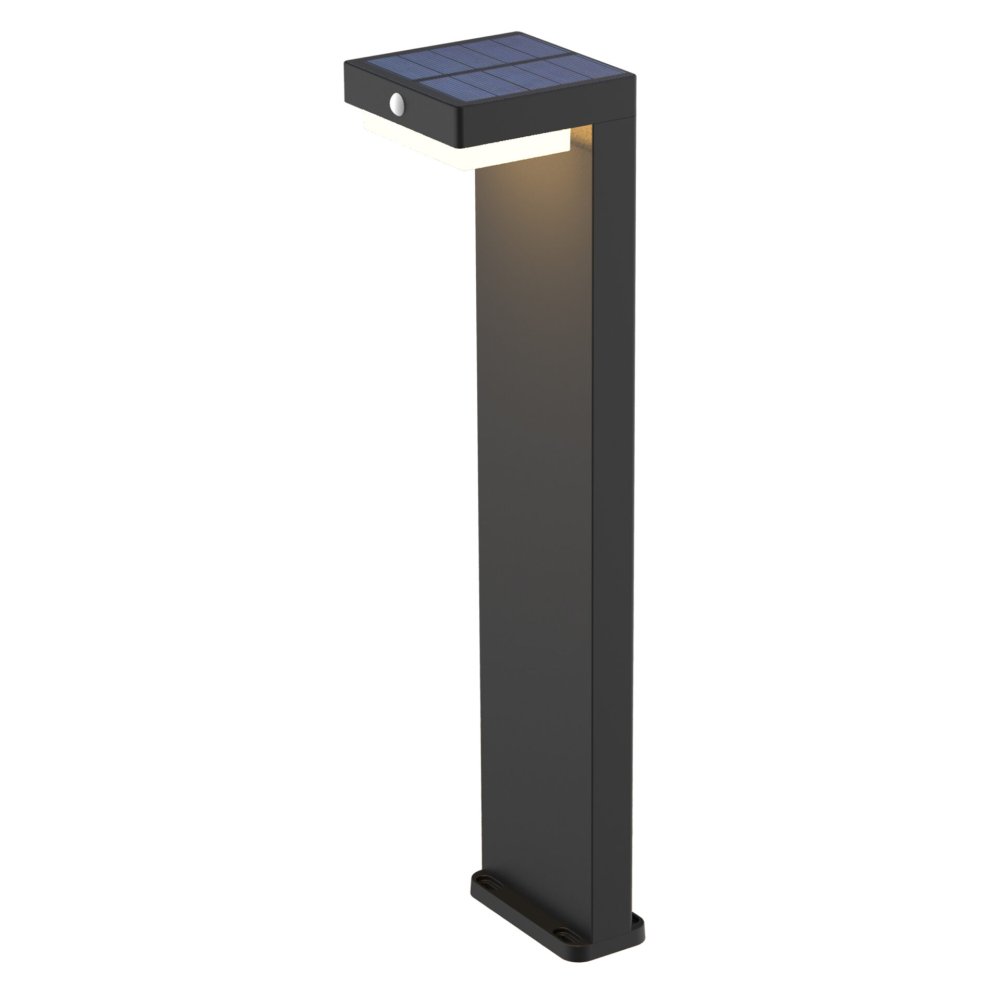 Solárna lampa 4,5W 400lm 4000K Neutrálna čierna IP44 so súmrakovým senzorom Mali Sanico Goldlux