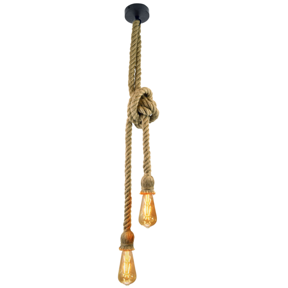 E-shop Stropné závesné svietidlo ROPE 2xE27 - lano - LOFT Vintage - GOLDLUX (Polux)
