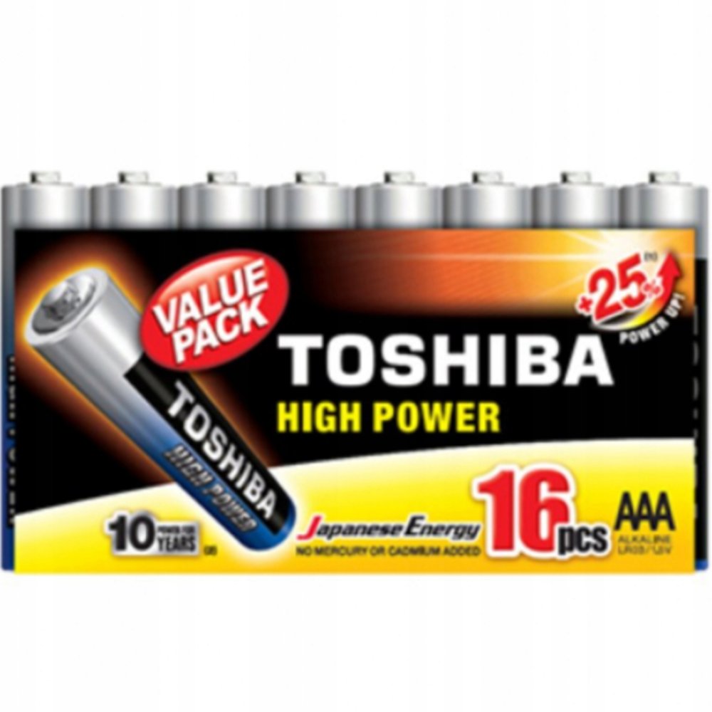 Alkalické batérie TOSHIBA HIGH POWER LR03 AAA 1,5 V PACK 16 ks