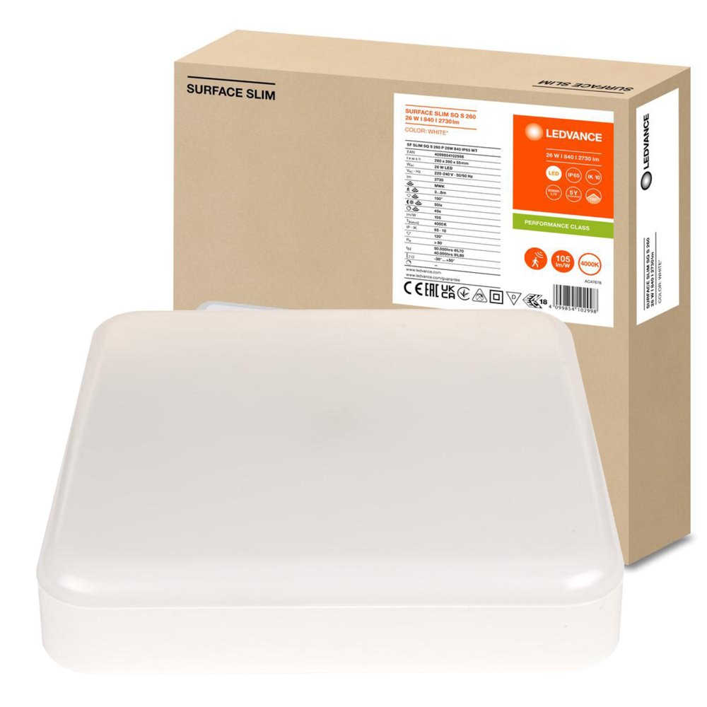 LED panelové stropné svetlo 26W 2730lm 4000K neutrálne so súmrakovým snímačom pohybu povrch Ledvance White