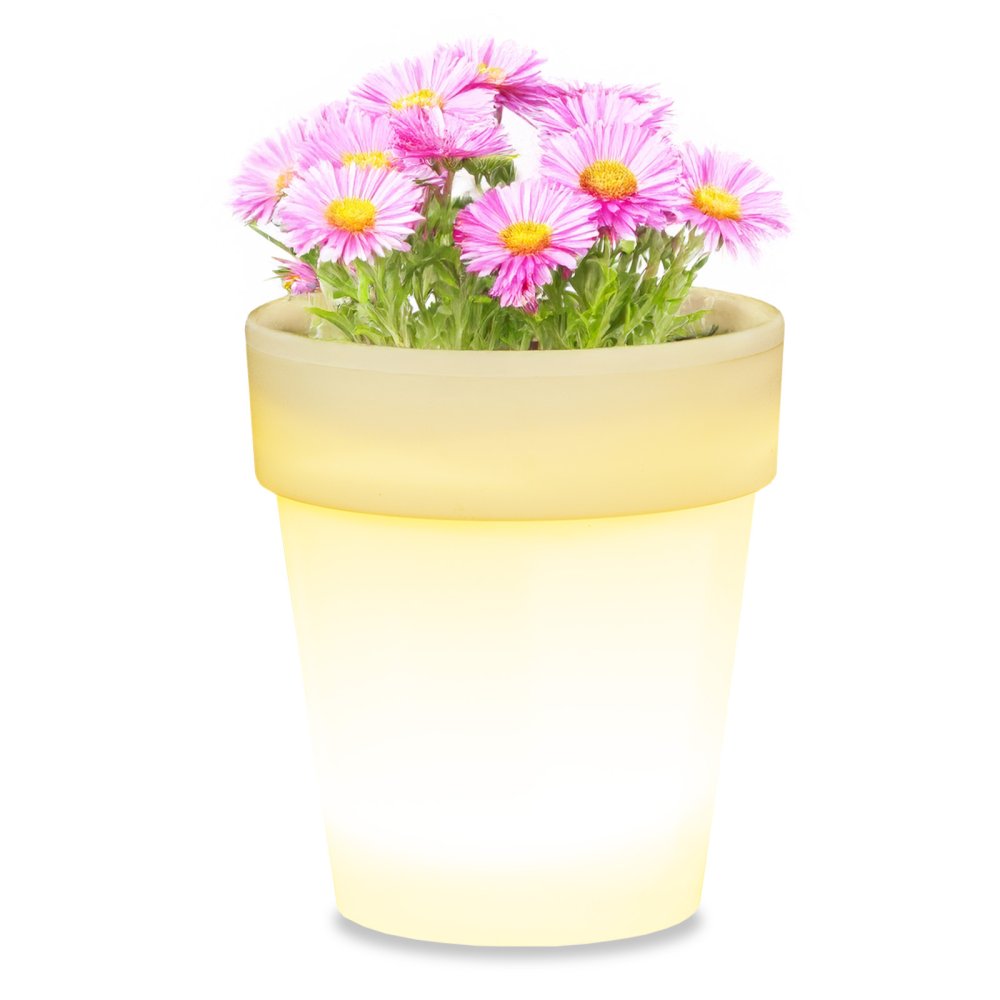E-shop Záhradná lampa LED Solar White Flower Pot 4000K Neutral GOLDLUX (Polux)