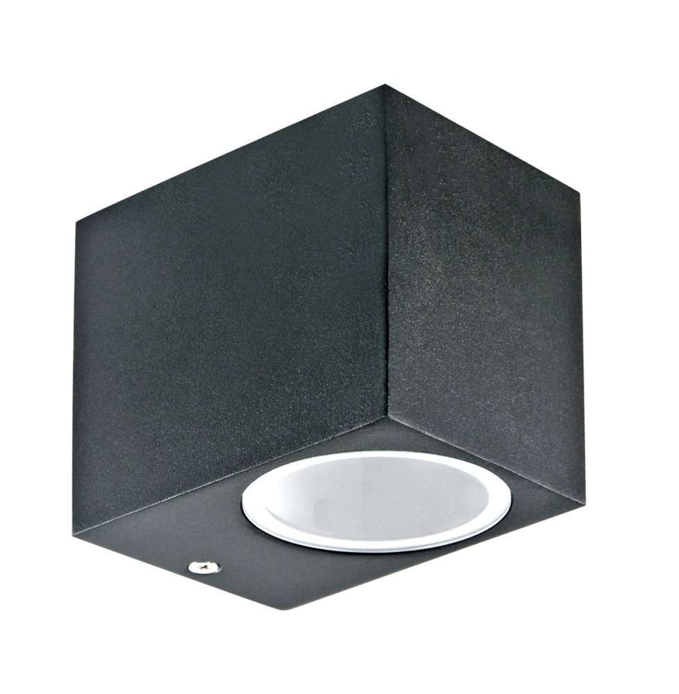 Štvorcové záhradné nástenné svietidlo LED GU10 BOSTON GOLDLUX (Polux) ALUMINIUM BLACK