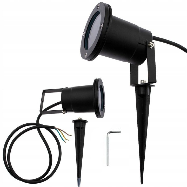Záhradná lampa LED GU10 IP65 HAPPY Black - kábel 1 m