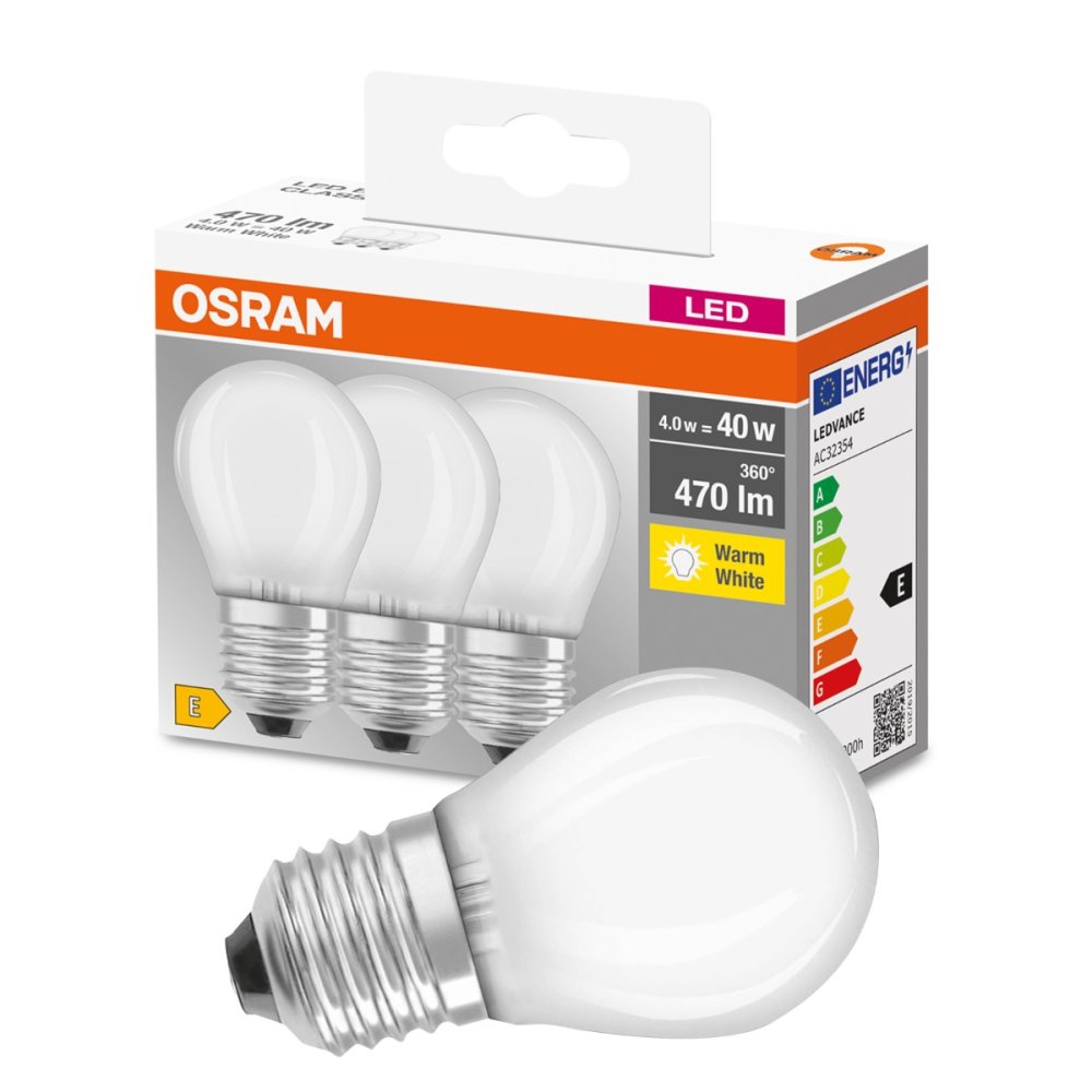 E-shop 3PAK LED žiarovka E27 P45 4W = 40W 470lm 2700K Warm 300° OSRAM