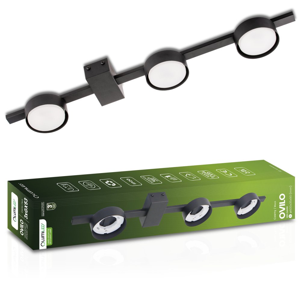 Stropné svietidlo OVILO LED halogénové svietidlo 3x GX53 Bodové nástenné svietidlo Reflektor LUMILED