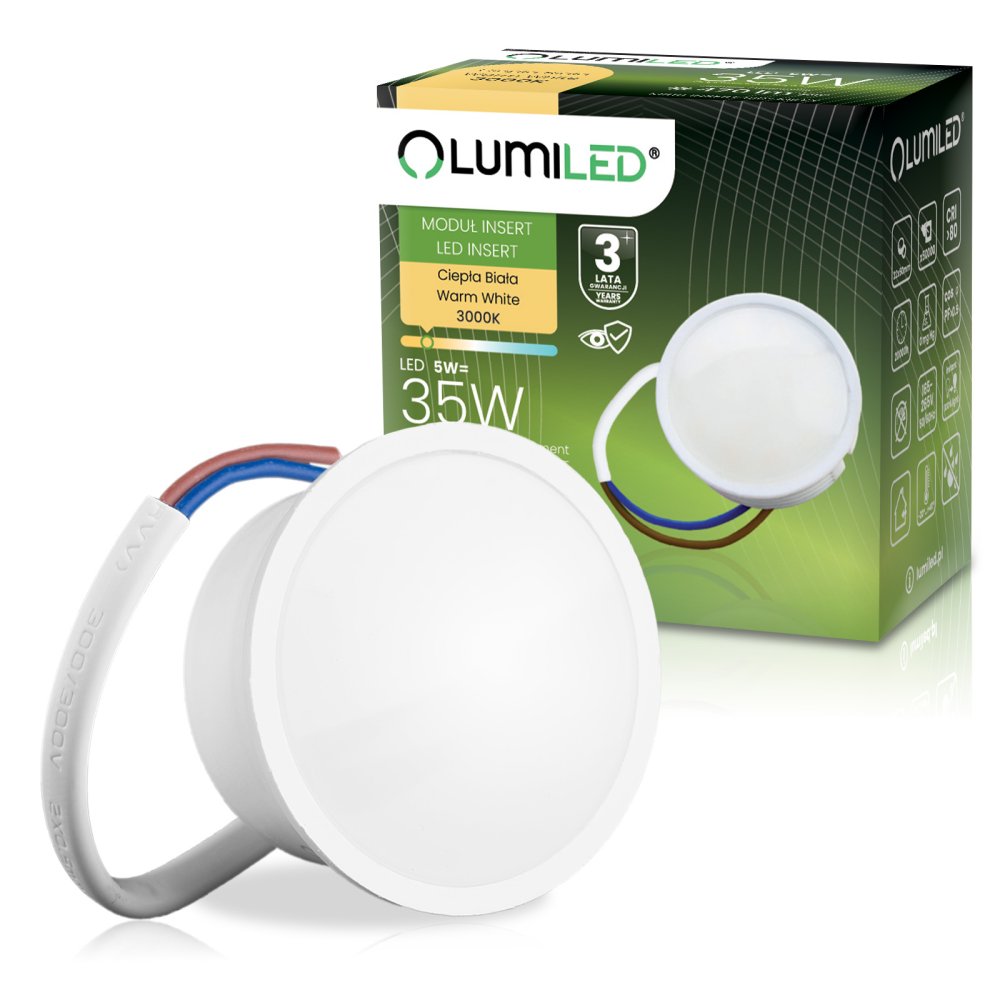 E-shop Vložka LED svietidla MR16 Modul INSERT Milk 5W = 35W 120° 470lm 3000K Warm LUMILED