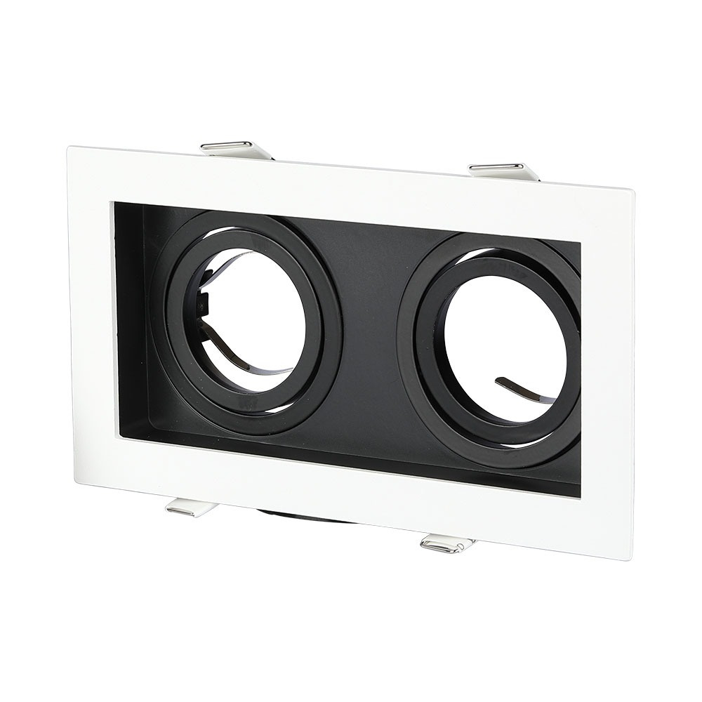 Bodové stropné svietidlo 2xGU10 Square biela/čierna VT-886 V-TAC