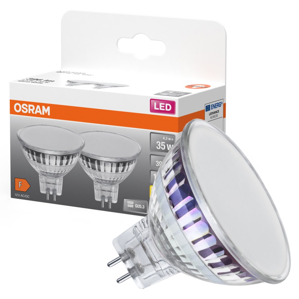 2x LED žiarovka MR16 Reflector GU5.3 4,3W = 35W 396lm 2700K Warm 12V 120° STAR Osram