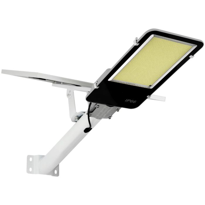 LED solárna pouličná lampa - 2000W - 6500K + diaľkové ovládanie - biela