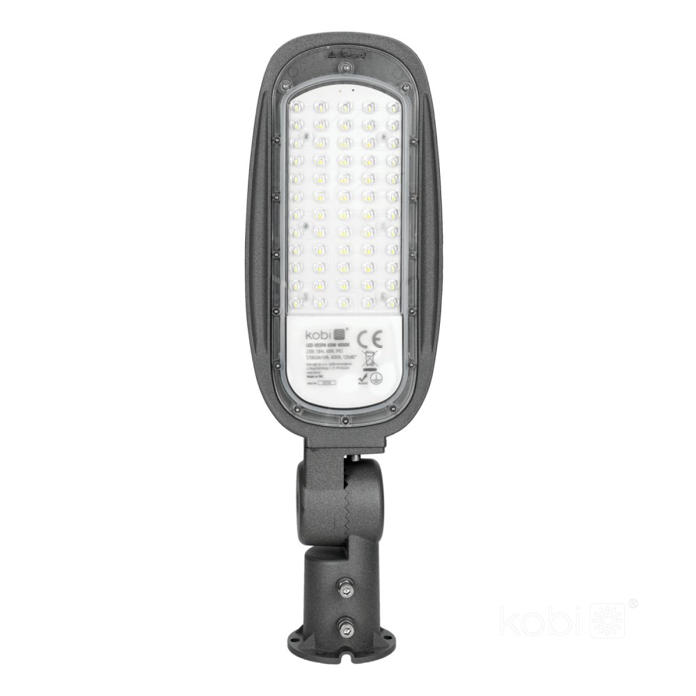 E-shop Ulicné LED svietidlo priemyselné cestné 60W 8400lm 4000K neutrálna IP66 IK08 sivé VESPA Kobi