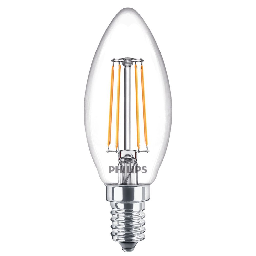 E-shop LED žiarovka E14 B35 4,3W = 40W 470lm 2700K Teplé vlákno PHILIPS