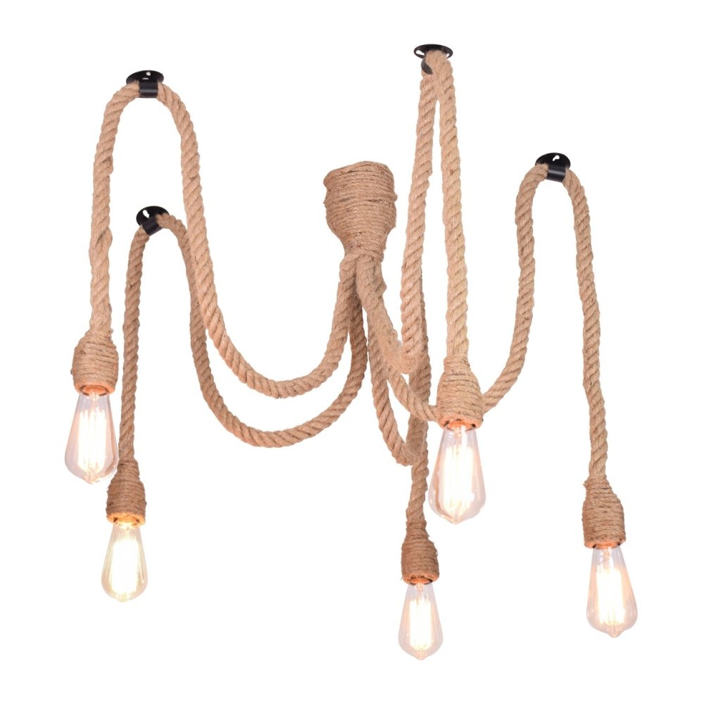 SUFFIT ZÁVESNÉ LAMPY PAJĄCZEK 5xE27 Čierno-béžová GOLDLUX (Polux)
