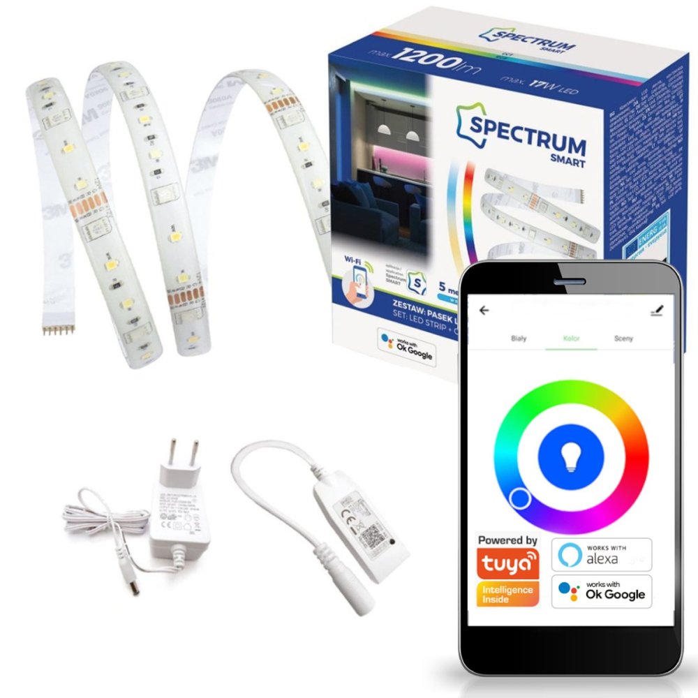 LED pás 17W RGB + CCT IP20 SMART TUYA Wi-Fi 5m Spektrum LED