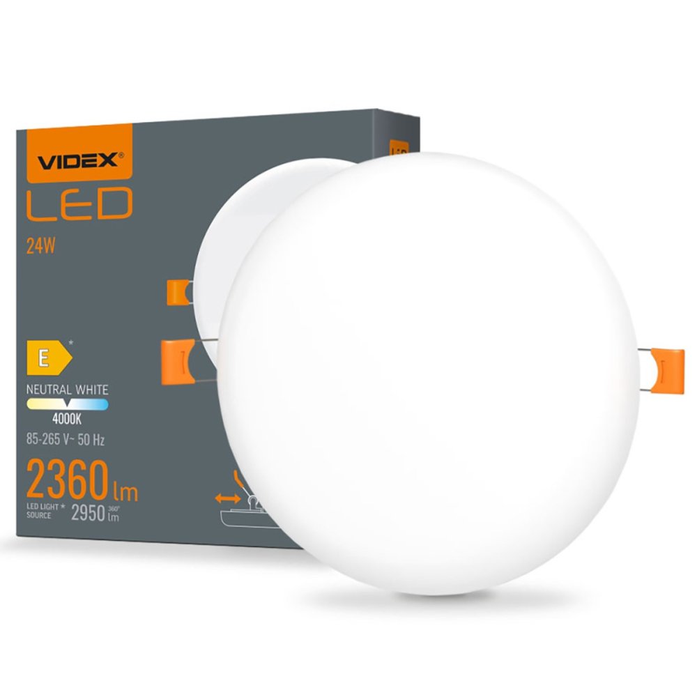LED svietidlo na zapustenie do panelu 24W 2360lm 4000K Neutral DLFR VIDEX