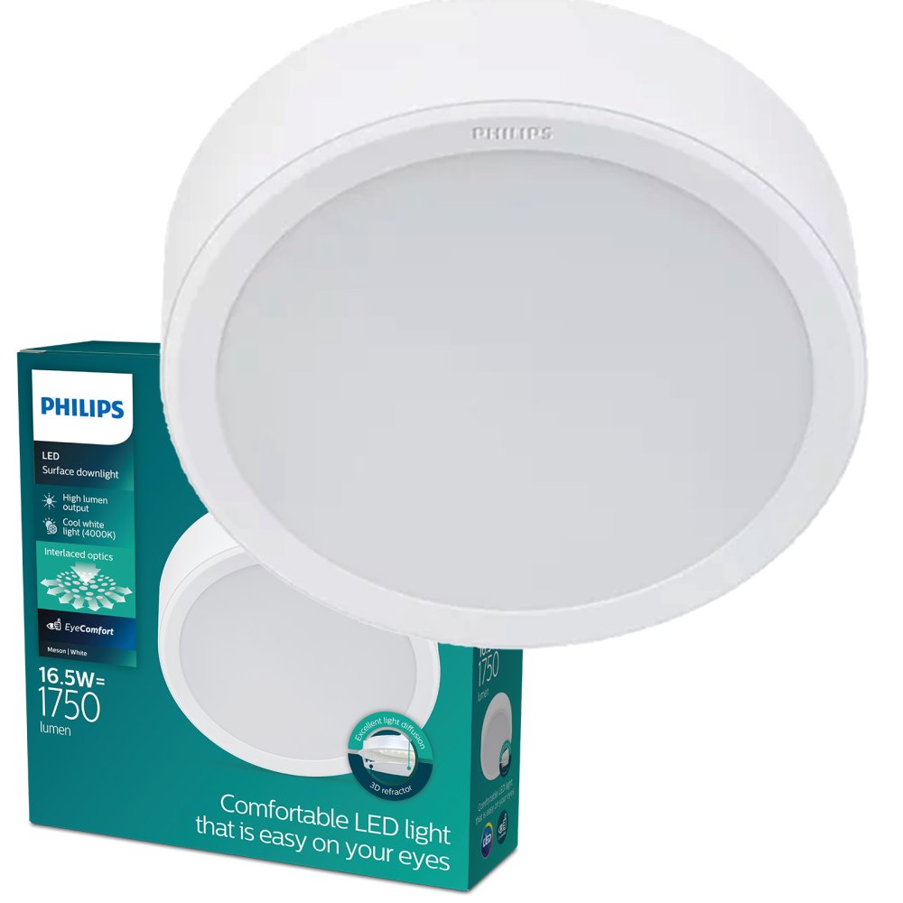 LED panel na povrchovú montáž LED 16,5W 1300lm 4000K White Meson Philips