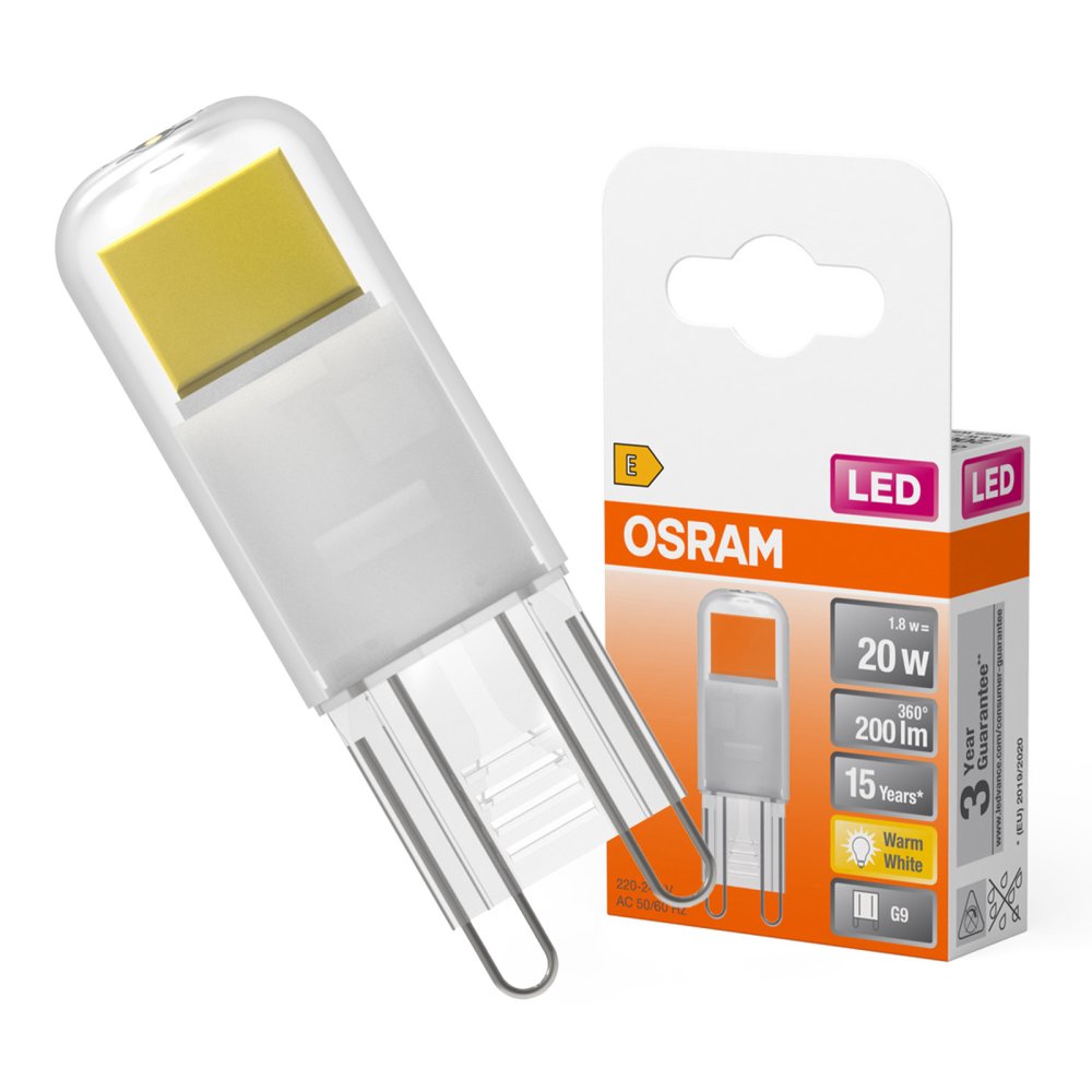 LED žiarovka G9 1,8W = 20W 200lm 2700K Teplá 320° LED PIN Osram