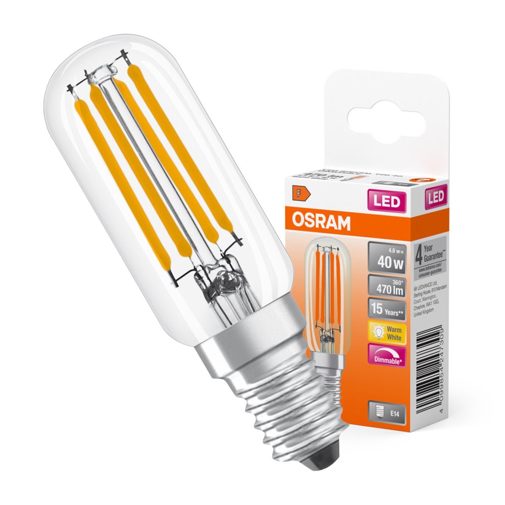 LED žiarovka T25 Tubular E14 4,8W = 40W 470lm 2700K Warm 300° Dimmable SPECIAL Osram