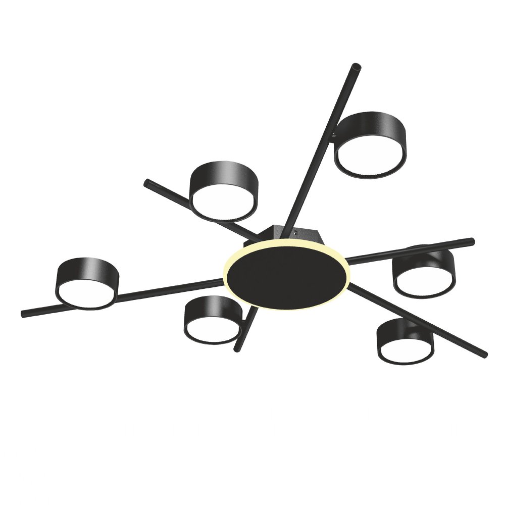 E-shop Stropná lampa lustrová zapustená 6x GX53 9W 830lm 2700K teplá čierna Videx
