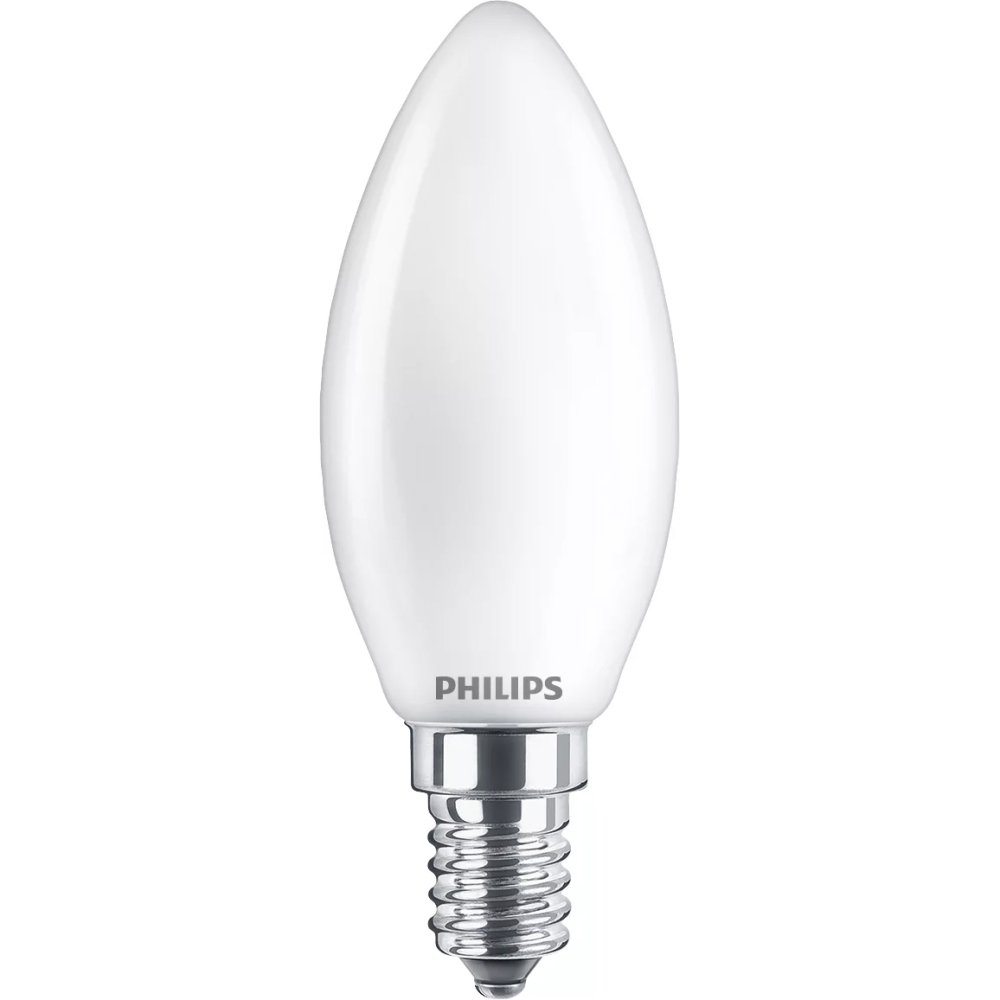 E-shop LED žiarovka E14 B35 3,4W = 40W 470lm 2700 Teplé vlákno Mlieko PHILIPS Stmievateľné