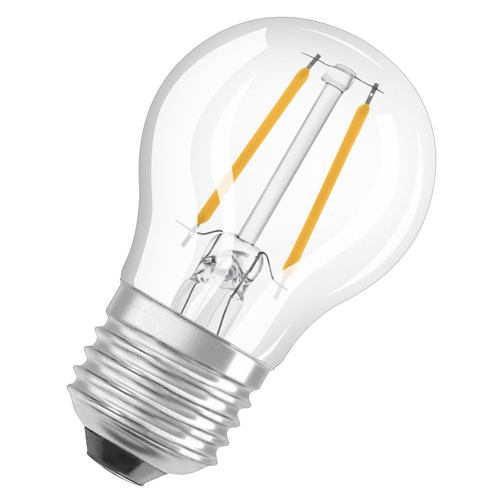 E-shop LED žiarovka E27 P45 CL 4,8W = 40W 470lm 4000K Neutrálne 320° Stmievateľné vlákno OSRAM SUPER STAR