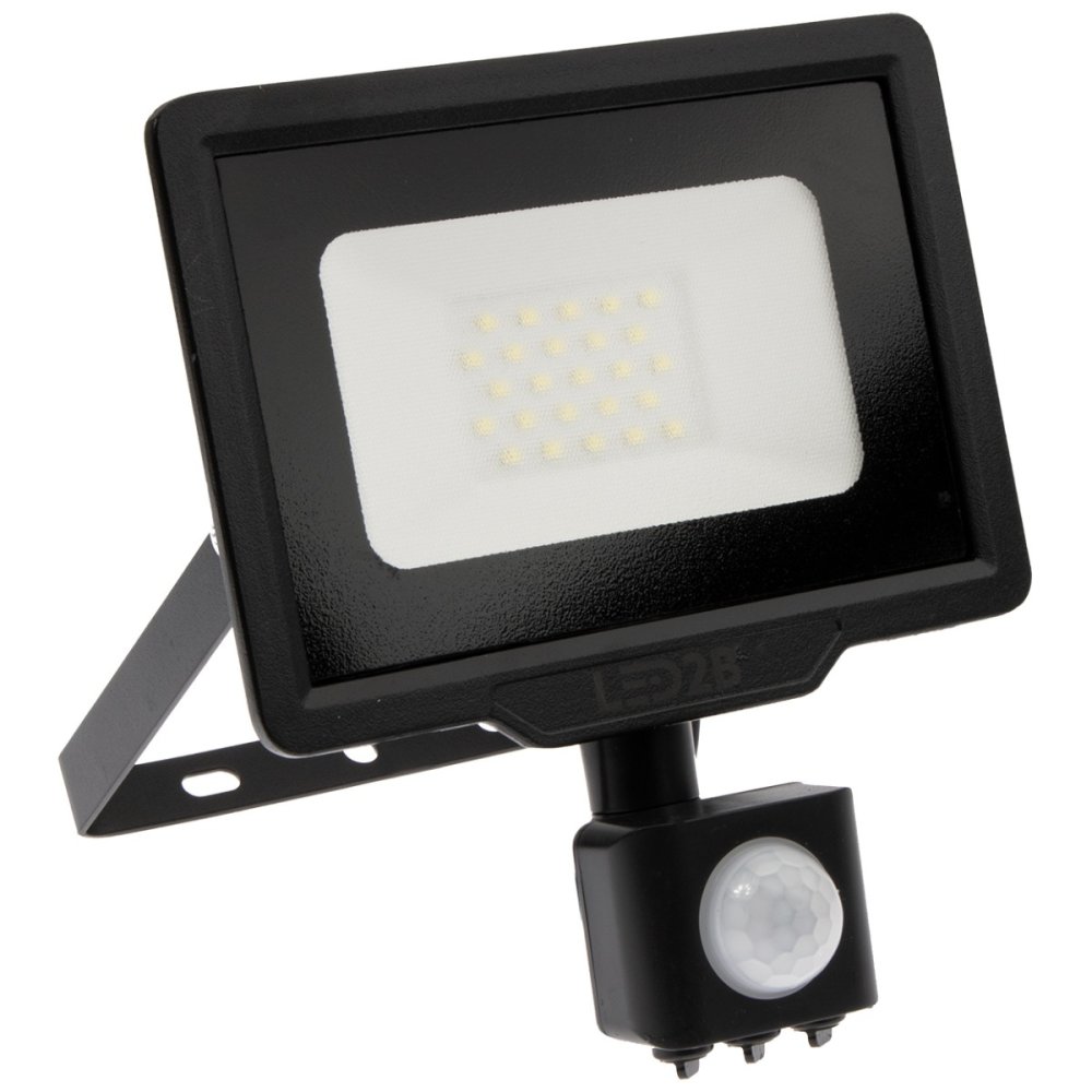 LED reflektor 30W 2400lm 3000K IP44 čierny so senzorom pohybu LED2B KOBI MHC