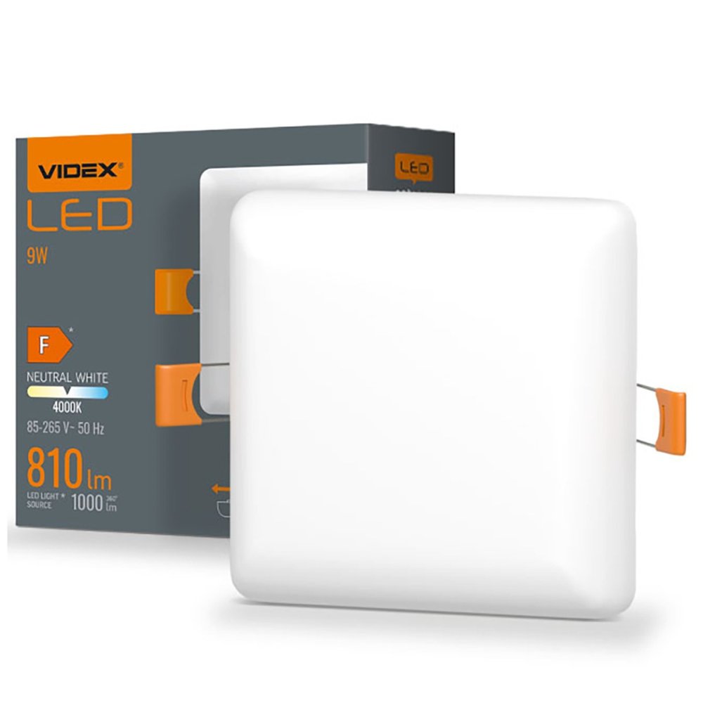 LED svietidlo na zapustenie do panelu 9W 810lm 4000K Neutral DLFS VIDEX