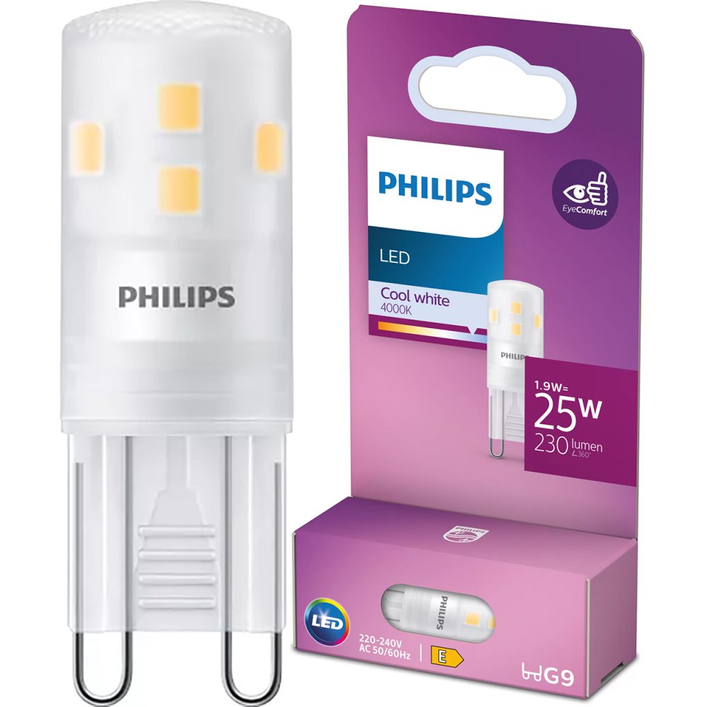 LED žiarovka G9 Capsule 1,9W = 25W 230lm 4000K Neutral 320° Philips