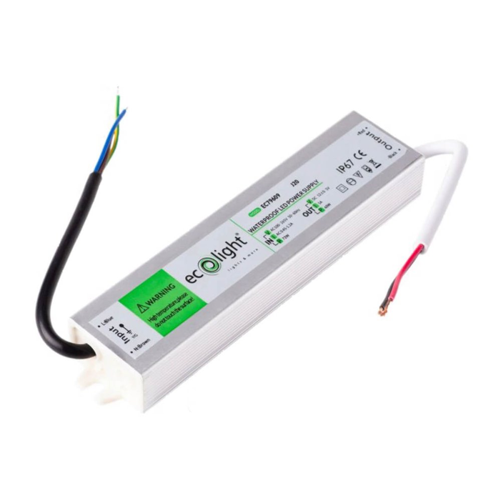 IP67 60W 12V hermetický LED zdroj Ecolight