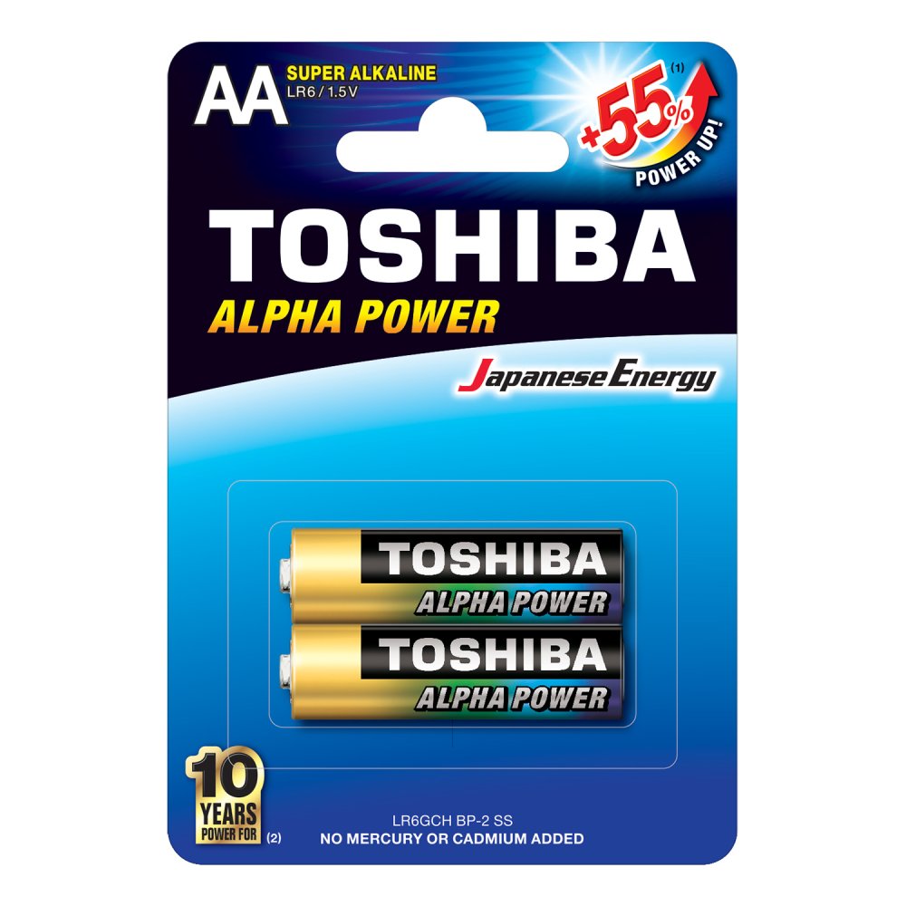 TOSHIBA ALPHA POWER LR6 AA 1,5V Alkalické batérie Blister 2ks