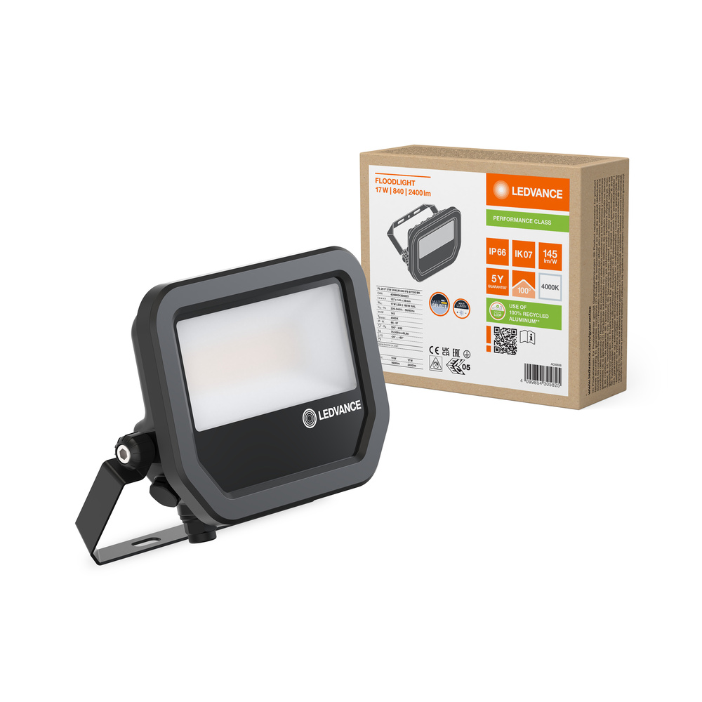 LED reflektor Vonkajšie reflektory 17W 2400lm 4000K IP66 Čierne reflektory Ledvance