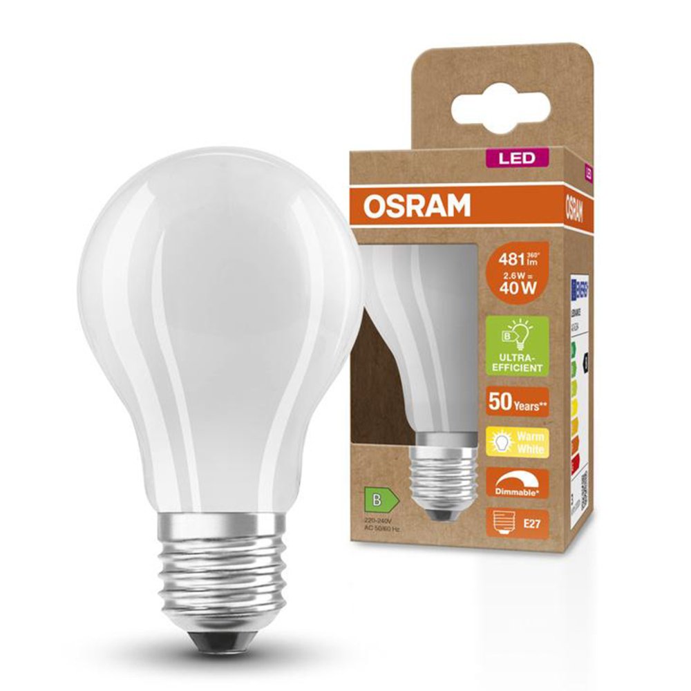 LED žiarovka A60 E27 2,6W = 40W 481lm 2700K Warm 300° Dimmable CLASSIC Osram